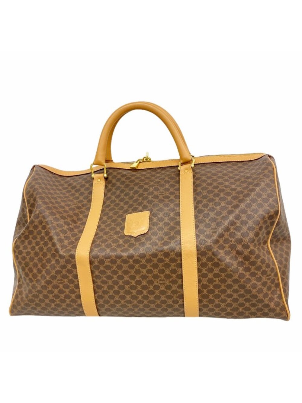 Celine Boston Bag Macadam Brown Gold